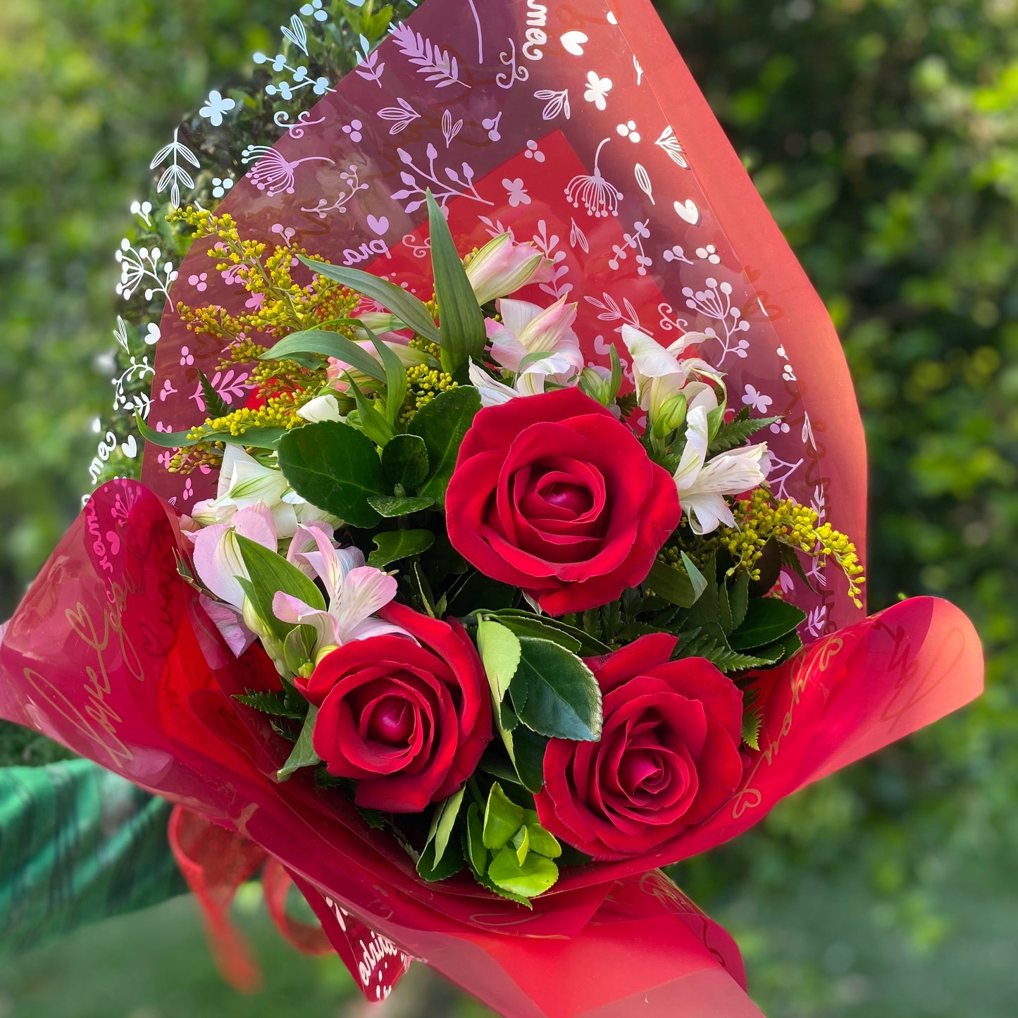 Buquê Clássico com 3 Rosas