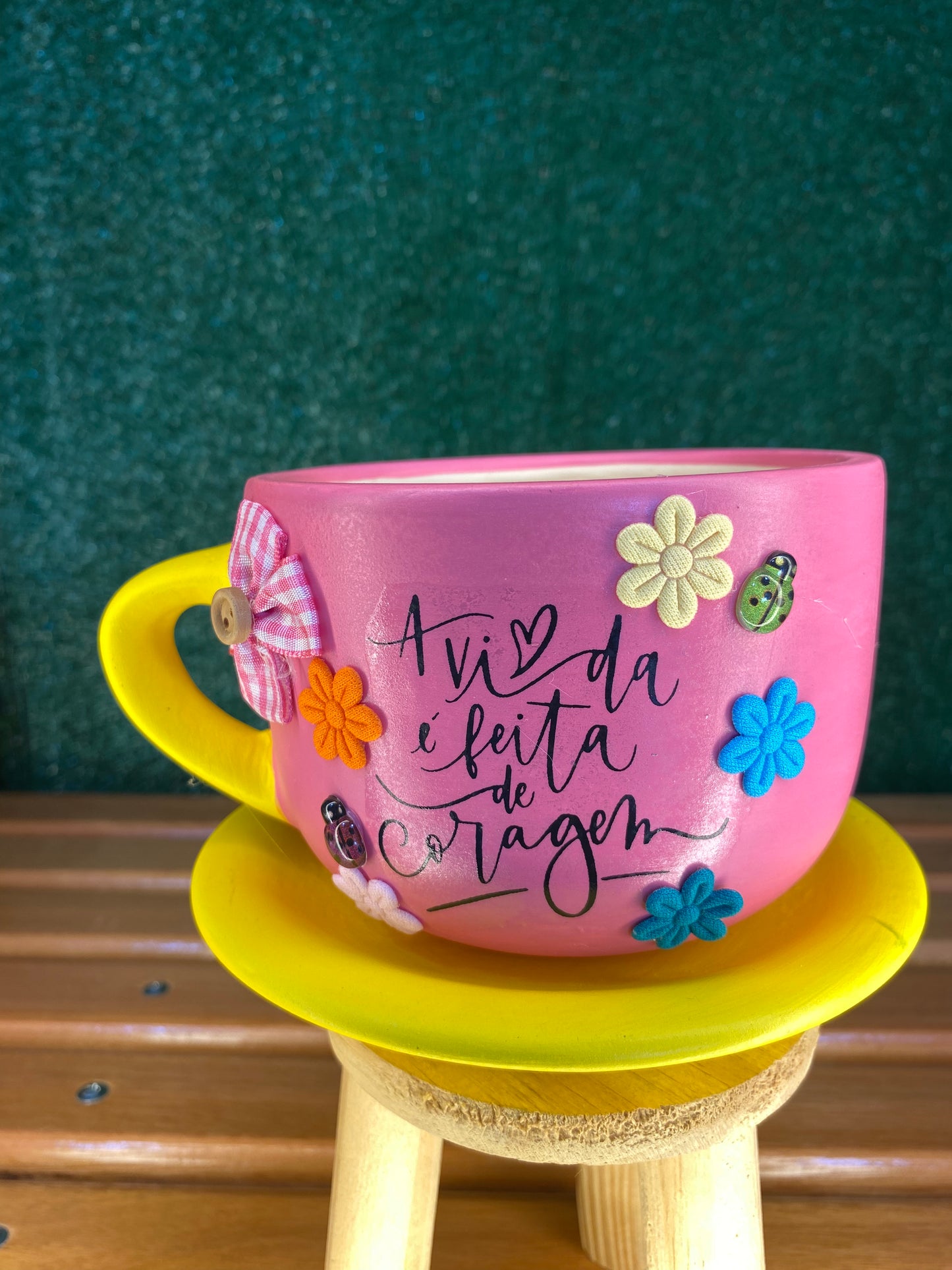 Xícara Artesanal Rosa