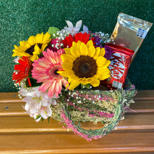 Cesta Floral – Explosão de Alegria