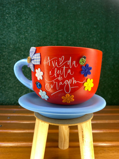 Xícara Artesanal Vermelha