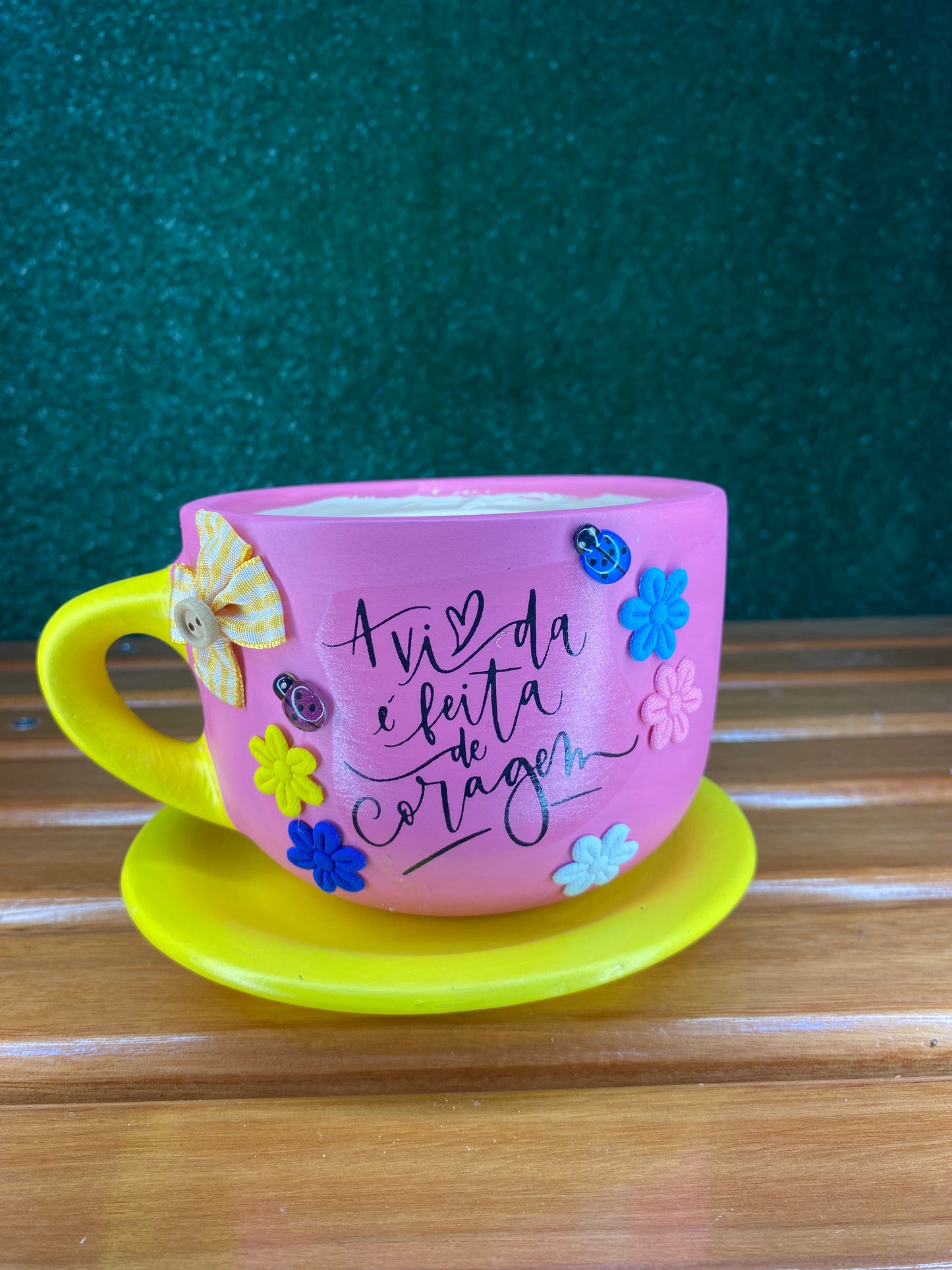 Xícara Artesanal Rosa