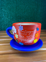 Entrego confio aceito e agradeço | Pires azul Escuro