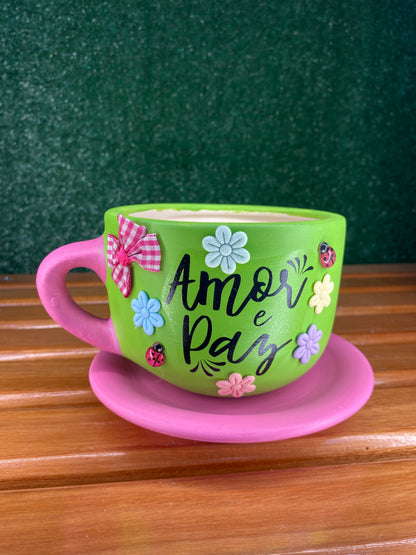 Xícara Artesanal Verde