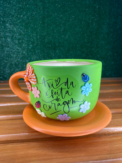 Xícara Artesanal Verde