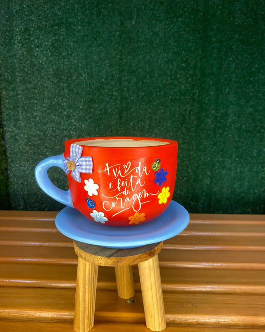 Xícara Artesanal Vermelha