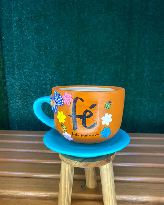 Xícara Artesanal Laranja