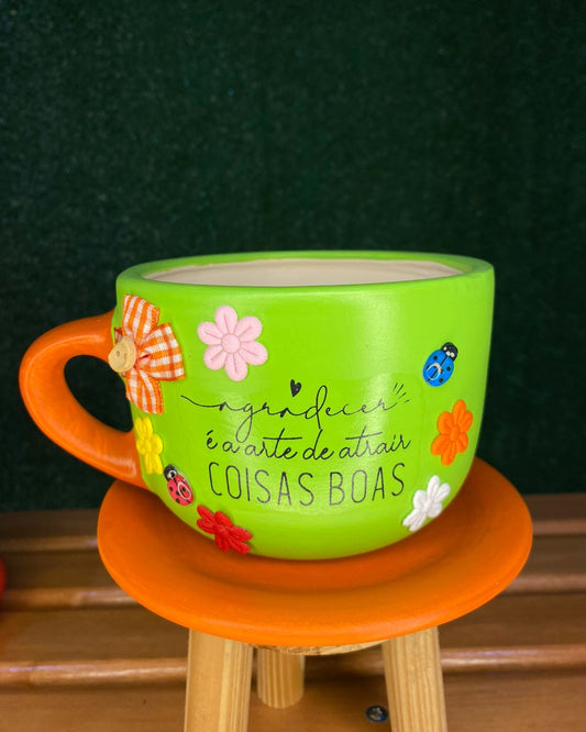Xícara Artesanal Verde
